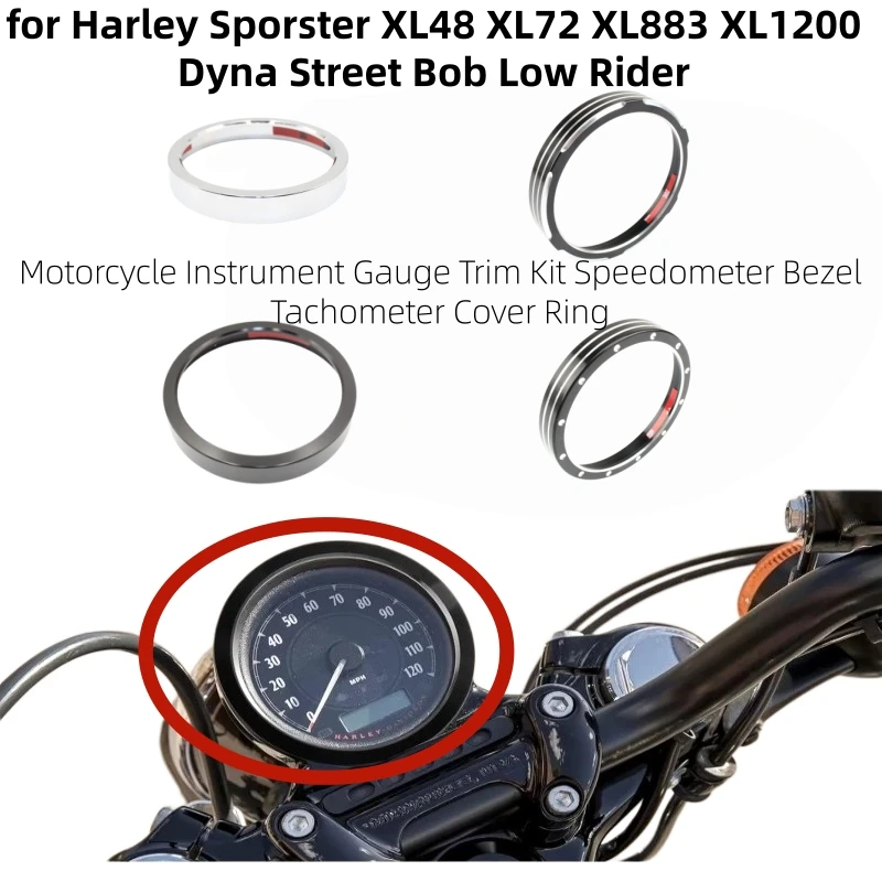 Motorcycle Instrument Gauge Trim Kit Speedometer Bezel Tachometer Cover Ring for Harley Sporster XL 883 1200 48 72 XL1200 XL883