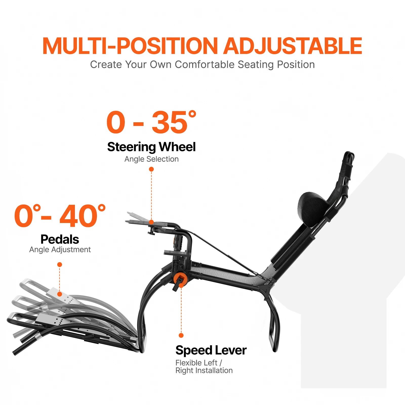 SucceBuy  Racing Wheel Stand Foldable to Logitech G923/G920/G29 Steering Wheel Stand & Foot Simulator GT/Formula Mode Large Size — view 4