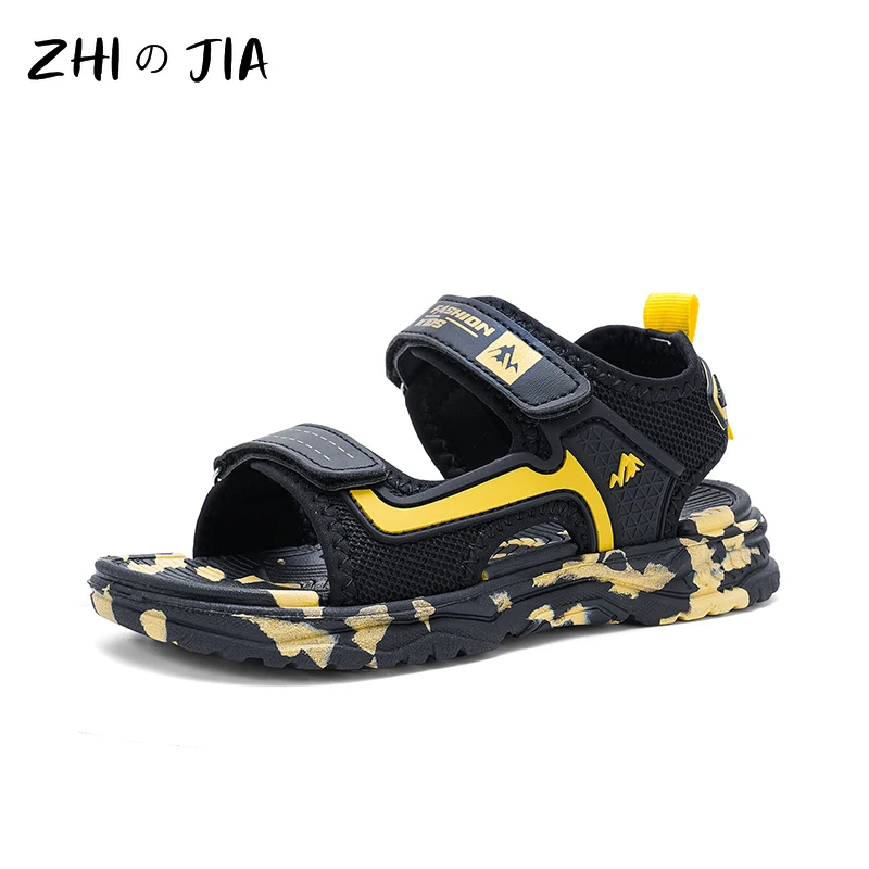 Summer Popular Hook Loop Fastener Camouflage Beach Sandals Water Children\'s Sports Slippers Boys Lightweight Anti Slip Shoes