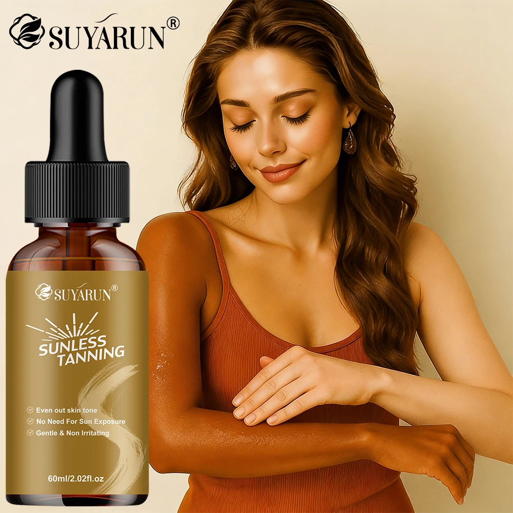 SUYARUN Sérum Autobronceador para Rostro y Cuerpo, Bronceado Natural sin Rayas, Secado Rápido, Aspecto de Bronceado sin Sol