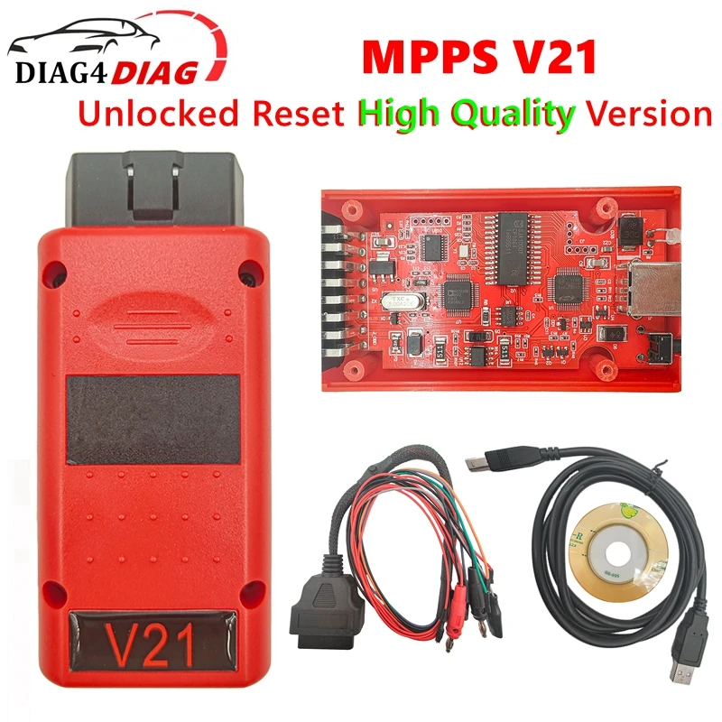 MPPS V21 Unlocked Infinite Reset MPPS Full Chip with Breakout Tricore Cable OBD2 ECU Chip Tuning Scanner Tool