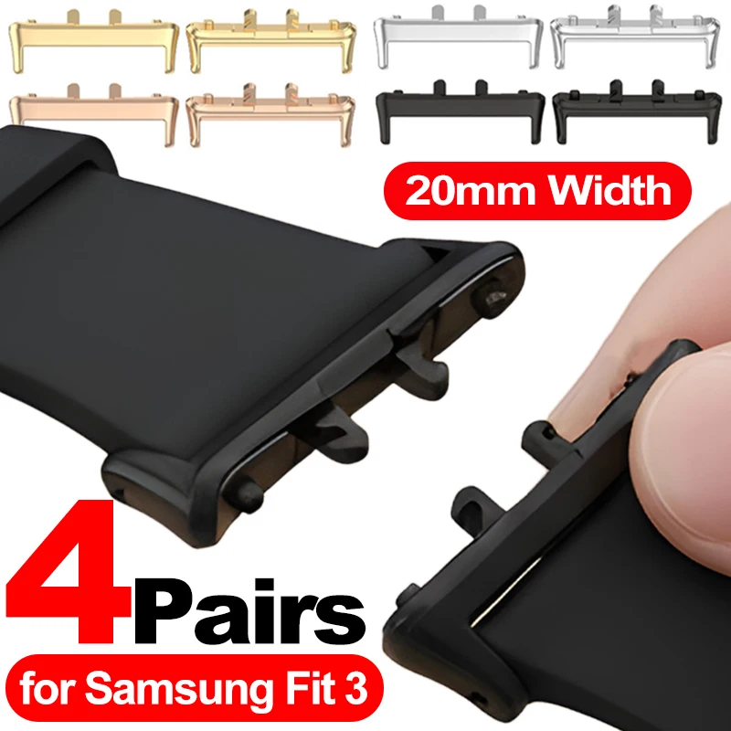 

Адаптер из нержавеющей стали 20 мм для Samsung Galaxy Fit 3, ремешок для часов, браслет, быстрый металлический разъем для Galaxy Watch Fit3