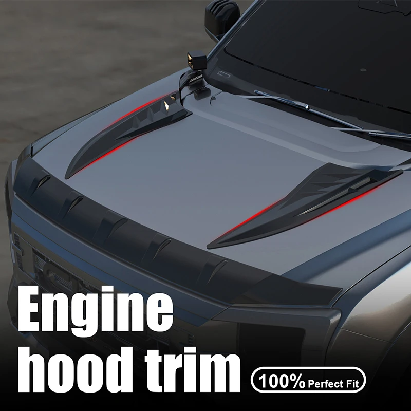 Hood Decoration Stickers For BYD Shark 6 Sports Decoration Sticker Upgrade For Shark 6 2024 2025 Car Accessories 2pcs