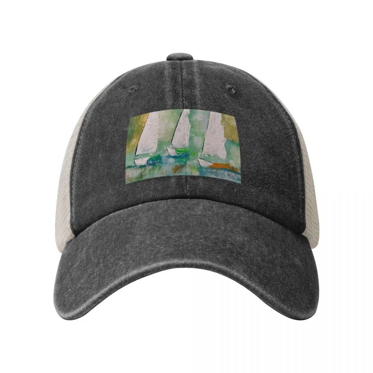 Sailboats on the sea Baseball Cap Sun Cap Trucker Hat Golf Cap Luxury Hat Women Caps Men's