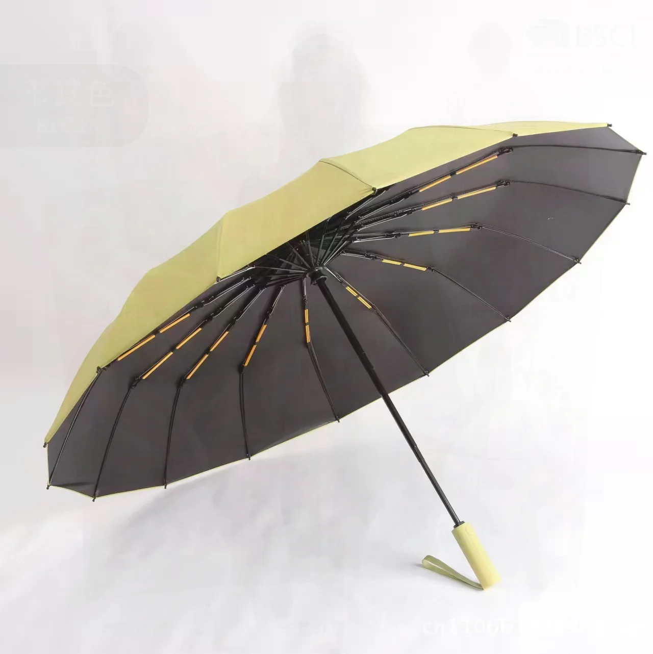 

32-Bone Full-Automatic Umbrella Black Rubber Sunshade Rain Umbrella Dual-Purpose Men's Business Folding Advertising Umbrella