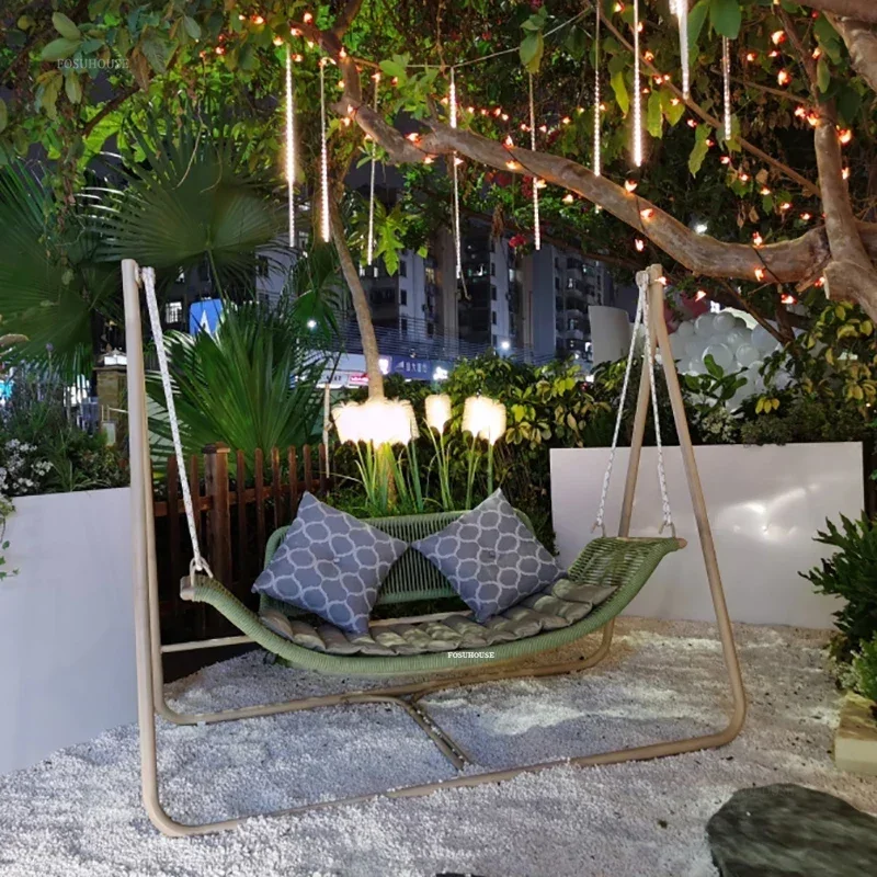 #Nordic Outdoor Hammocks Courtyard Garden Double Hanging Chairs Indoor Villa Hammock Home Balcony Swing Chair Outdoor Furniture