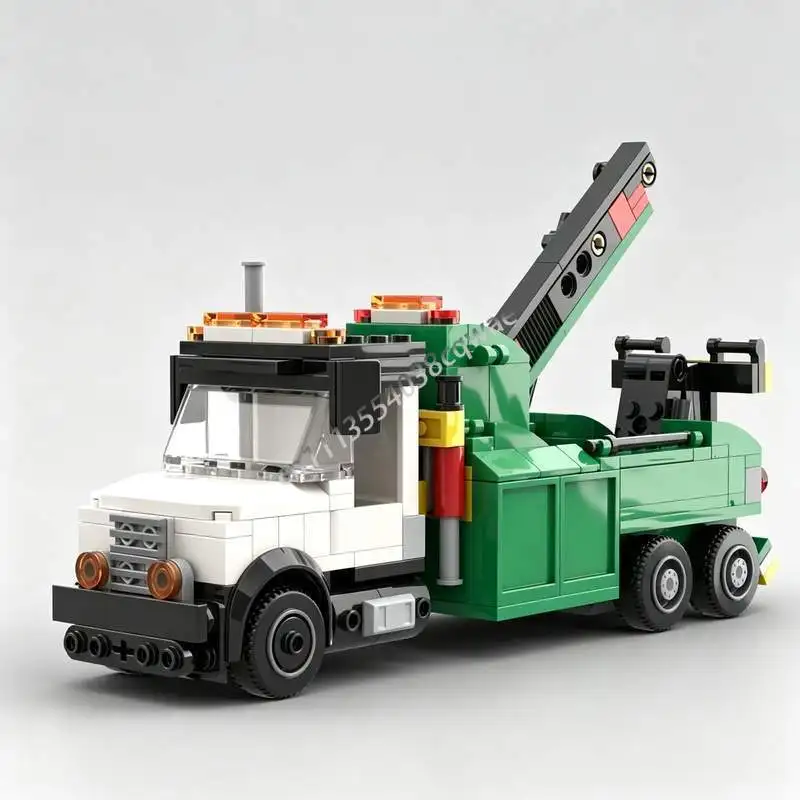 303PCS Heavy Wrecker MOC Vehicle Model Custom Puzzle DIY Assembly Creative Building Blocks Toy Popular Collection Display Gifts