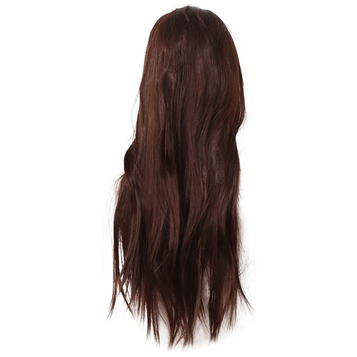 European American Brown Long Straight Wig Women'S Bangs Straight Hair High Temperature Wire for Daily Parties Nightclubs