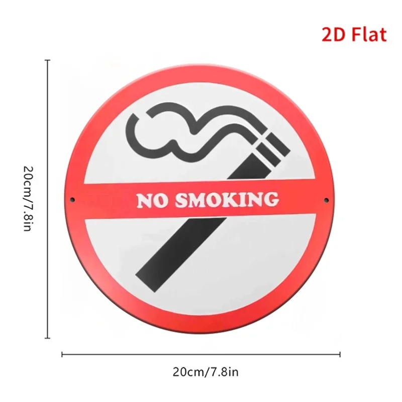 2D Flat - 2D Plane, 4pcs, Metal Round Sign, No Smoking Metal Can Sign, Caution Sign, Humorous Warning Vintage Sign, Bedroom Bar