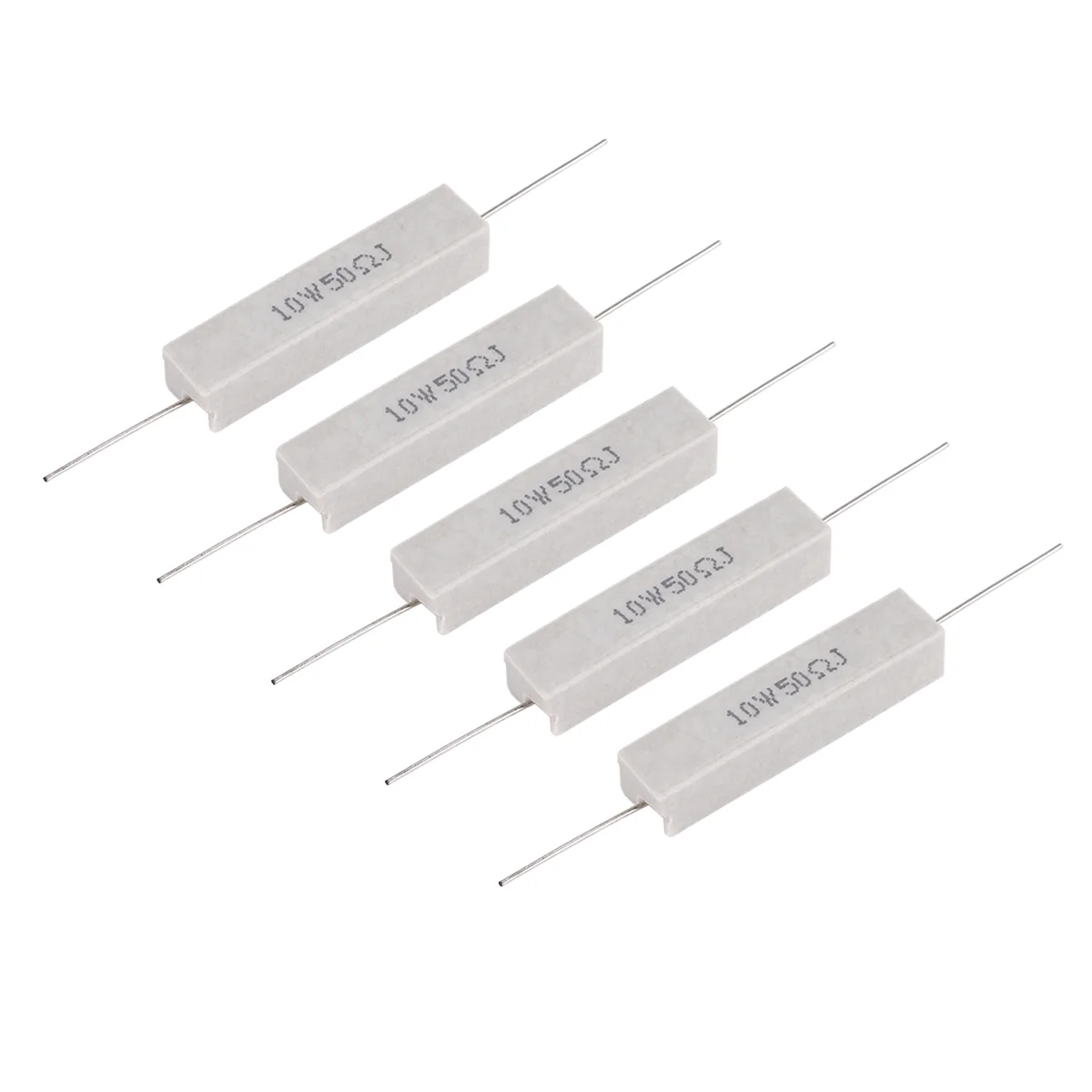

HHTL 5 Pcs 10W 50 Ohm 5% Ceramic Cement Power Resistor 10 Watt