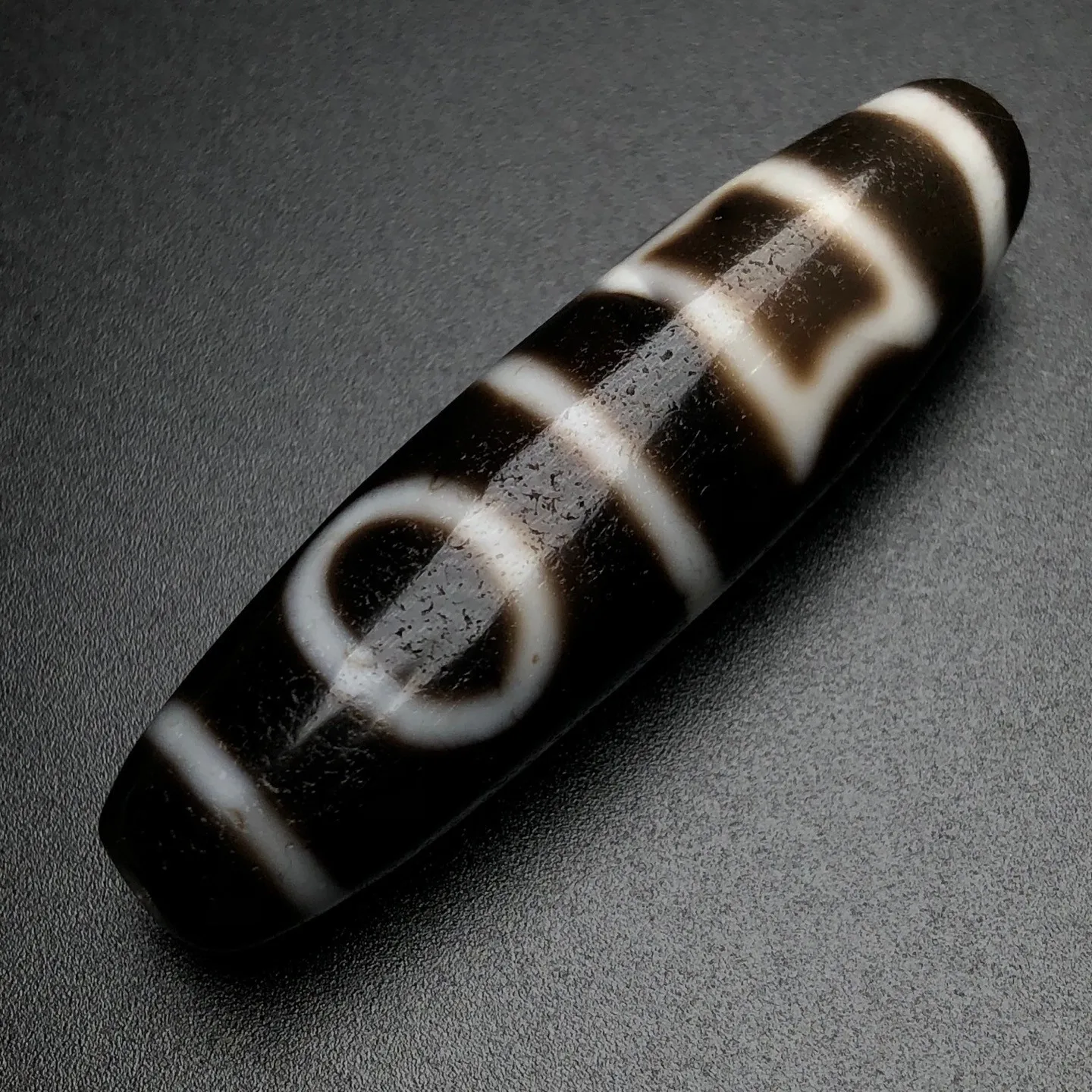 Rare Tibetan Buddhism Agate Heaven Earth Dzi Bead Amulet Necklace Pendant G3588