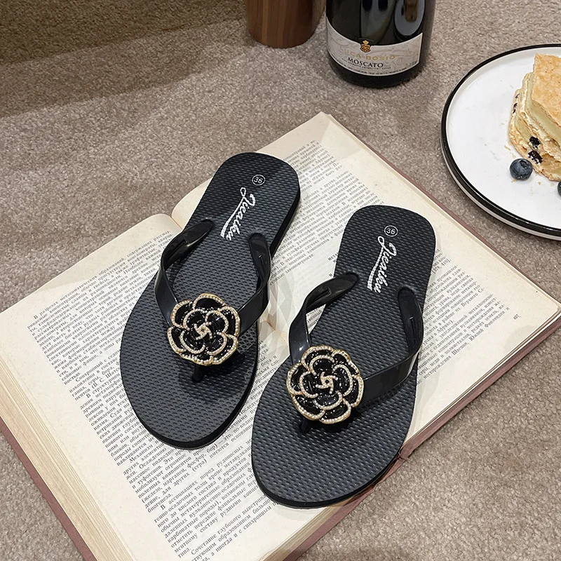 Summer New Shoes for Women Flowers Slipper Outdoor Beautiful Flip Flops Girl Street Soft Beach Shoes