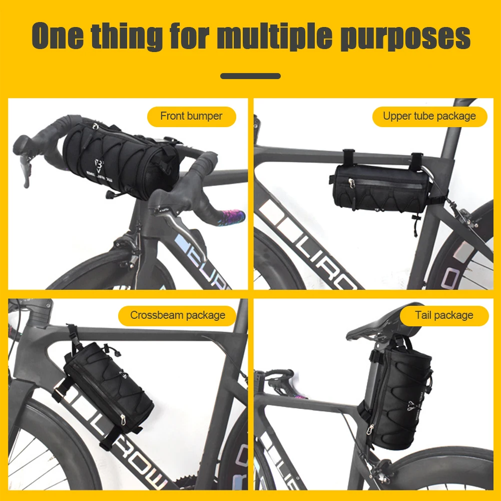 2.1/2.4/4.2L Bicycle Front Bag Multi-Purpose Bike Handlebar Bag Frame Pannier Bag Waterproof Large Capacity Cycling Top Tube Bag