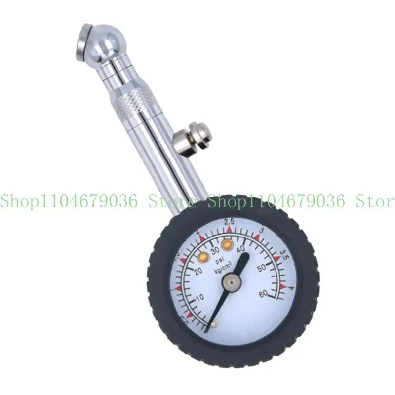 652F 60psi/100psi Tire Pressure Gauge Easy to Read Car Tyre Pressure Checker with Rubber Housing Large Pressure Gauge