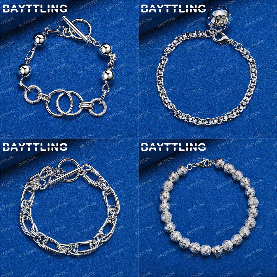 

Charm 925 Sterling Silver Delicate Round Bead Hollow Bracelet Women's Wedding Accessories Fashion Gift Jewelry