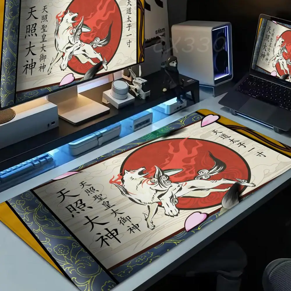 

Okami HD Mouse Pad Large Computer Mousepad Office 1000x500mm XXL Pc Gamer Non-slip Rubber Keyboard Deskmat