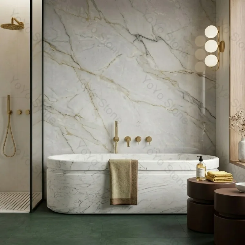 High Class Calacatta Viola Marble Bathtub Freestanding Oval Natural Stone Small 1200mm Soaking Tub For Luxury Apartments