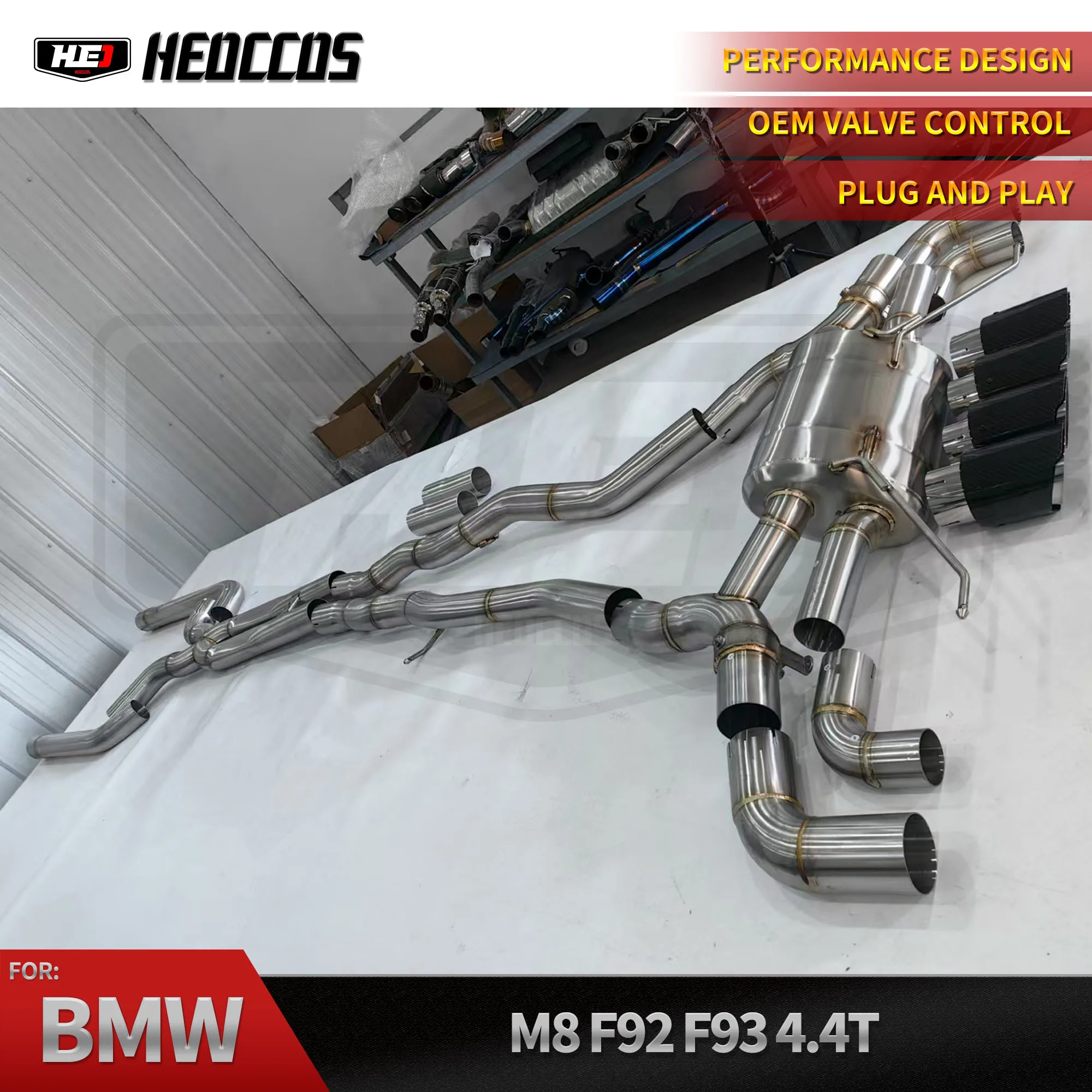 

HEO Exhaust Catback for Bmw M8 F91 F92 F93 2018+ 4.4t S63 V8 With Muffler Valves Car Accessories Pipes System