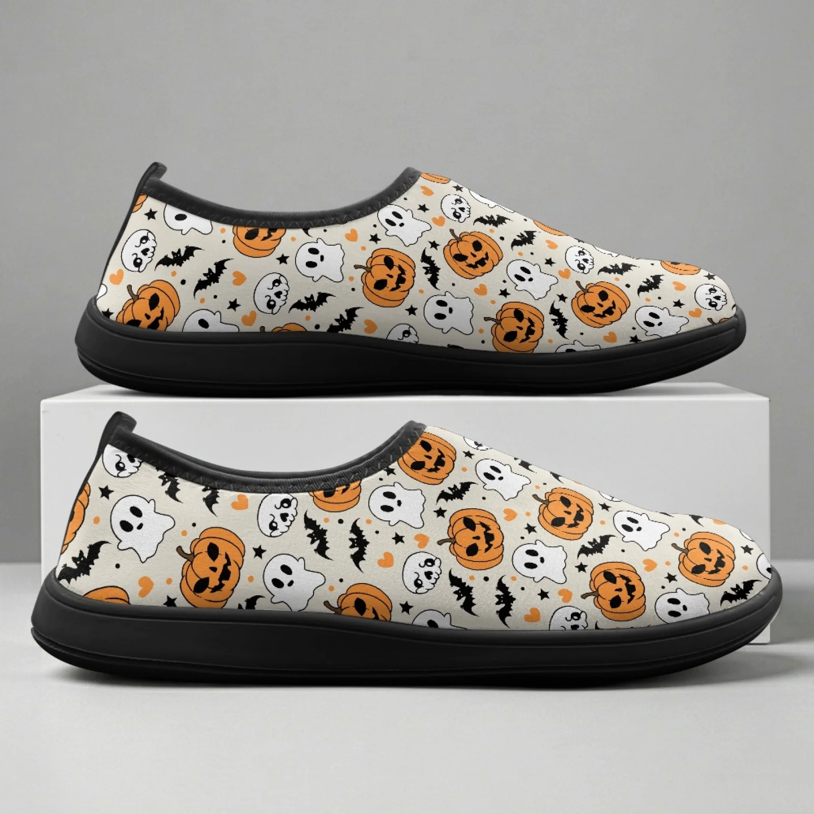 PENSTROLL Pumpkin Ghost Athletic Shoes Casual Non Slip Work Shoes for Men Barefoot Feel Casual Sneakers 2026 Collection