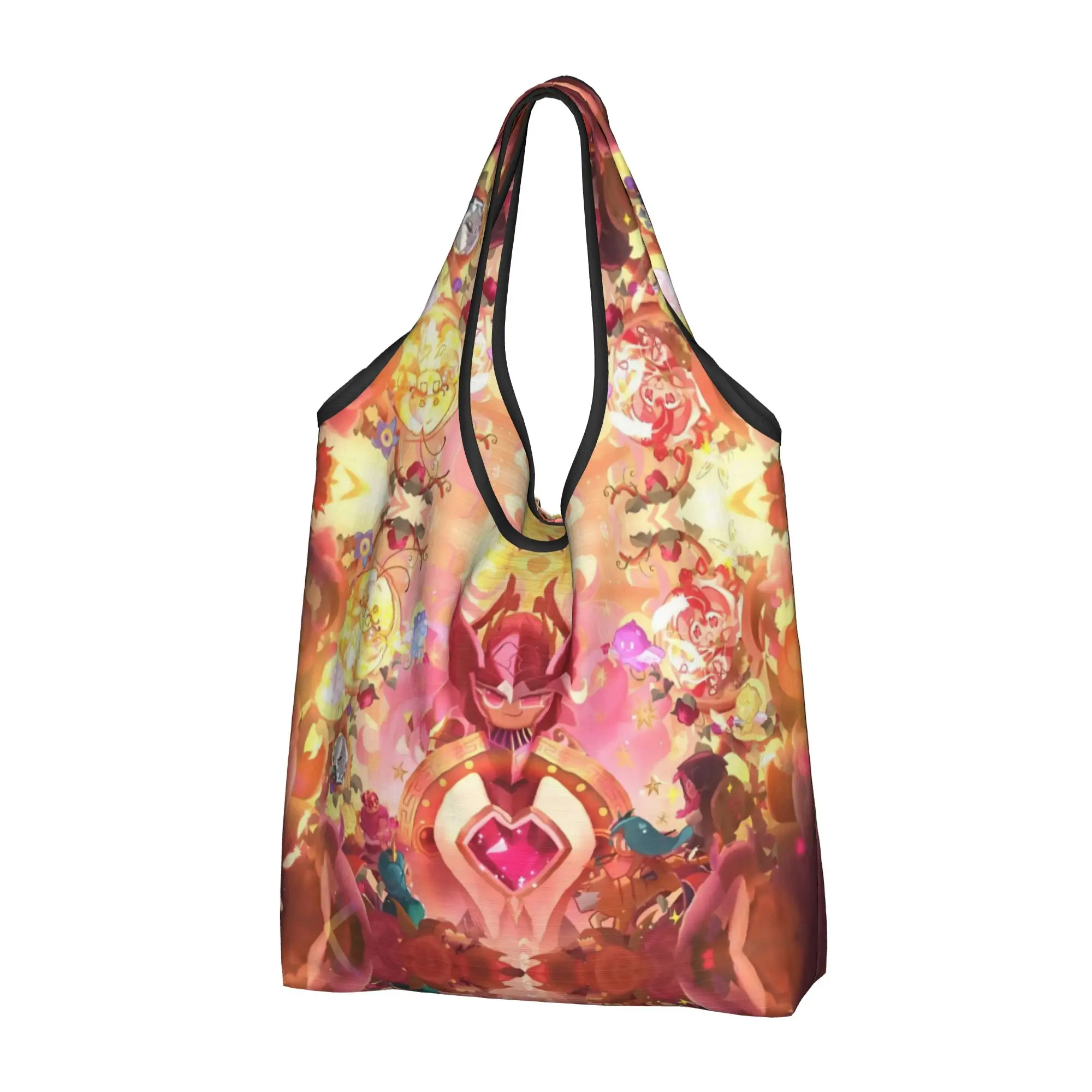 Cookie Run Kingdom Game  Anime  Grocery Tote Shopping Bag Women Fashion Cartoon  Shopper Shoulder Bag Large Capacity Handbag