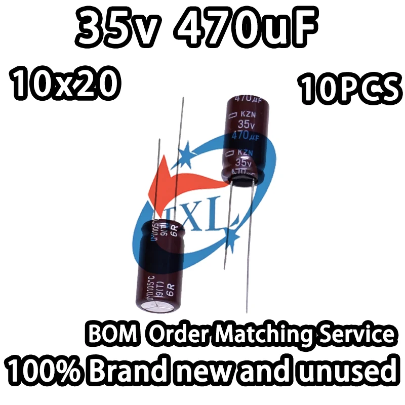 During the Event: 10PCS 470UF 35V 35v470uF 10x20mm Japanese Imported Aluminum Electrolytic Capacitor Ncc Kzn