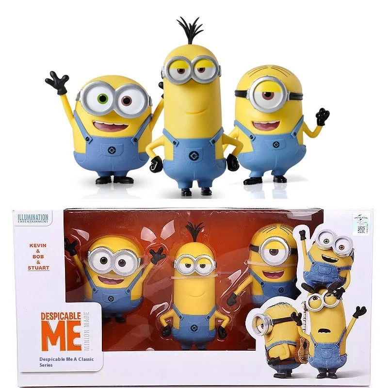 Minionki Anime zabawka Cartoon Anime kolekcja figurek Model ukraść księżyc Miniones miniaturowe figurki zabawki dla dzieci prezenty