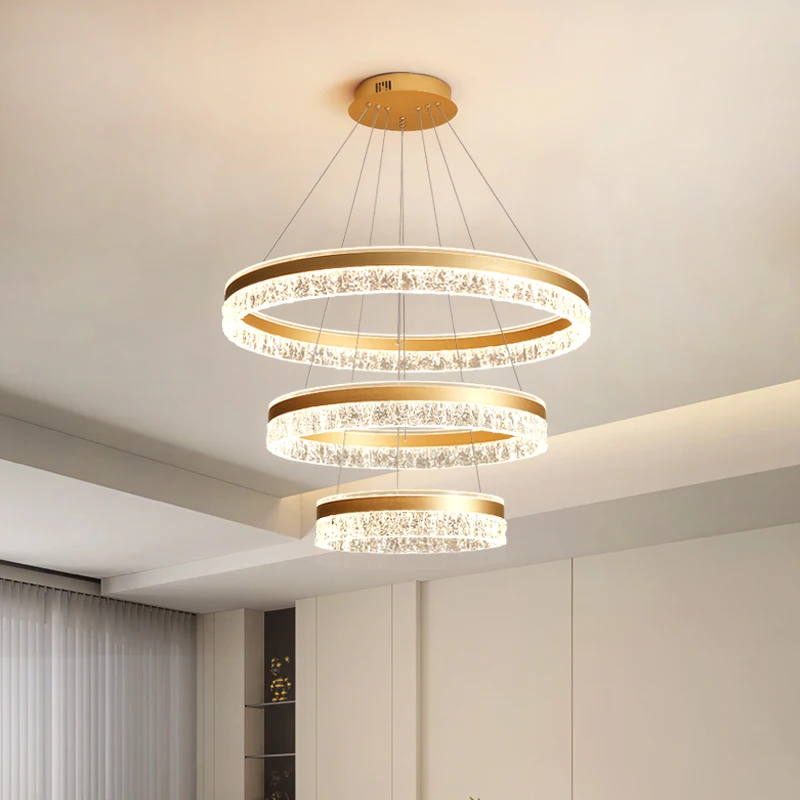 diamond crystal surface led chandelier multi layer ring sala de estar jantar decoracao de casa iluminacao luxo luz 01