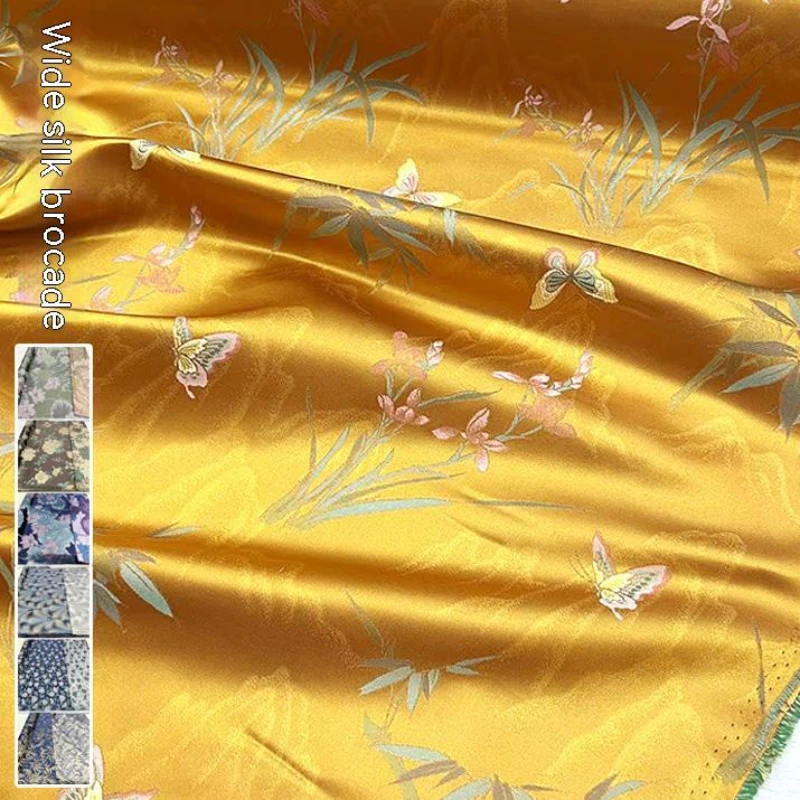 

Silk Song Brocade Fabric Pure Silk Brocade Spring Autumn for Dress Cheongsam Wholesale Cloth Per Meter for Sewing Diy Material