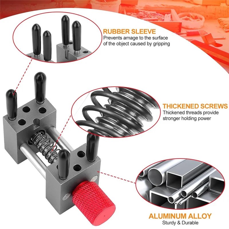 

AAAN-Metal Handy Mini Vise Clamp,Universal Drill-Press Vice Grip With 10X Alternative Holes For Scale Model Hobby