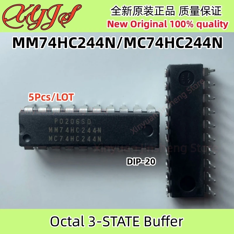 5 unids/lote MM74HC244N/MC74HC244N DIP-20 MM74HC244N MC74HC244N 74HC244N 74HC244N búfer Octal de 3 estados Original nuevo 100% calidad