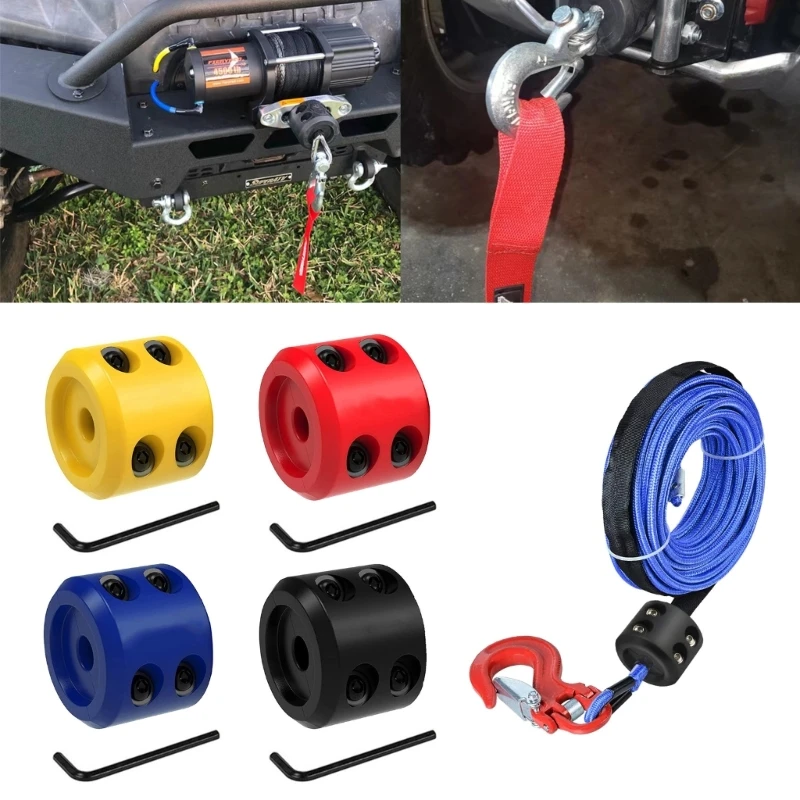 Winch Cable Hook Stopper for ATV Off-road Rubber Cord Plug- Car Protector Cable Hook Stopper Line Saver Shock Absorbent