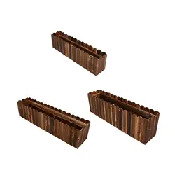 Wooden Flower Pot Rectangular Accessories Vegetable Planting Box Wooden Storage Box Home Art Decor Planter for Window Garden