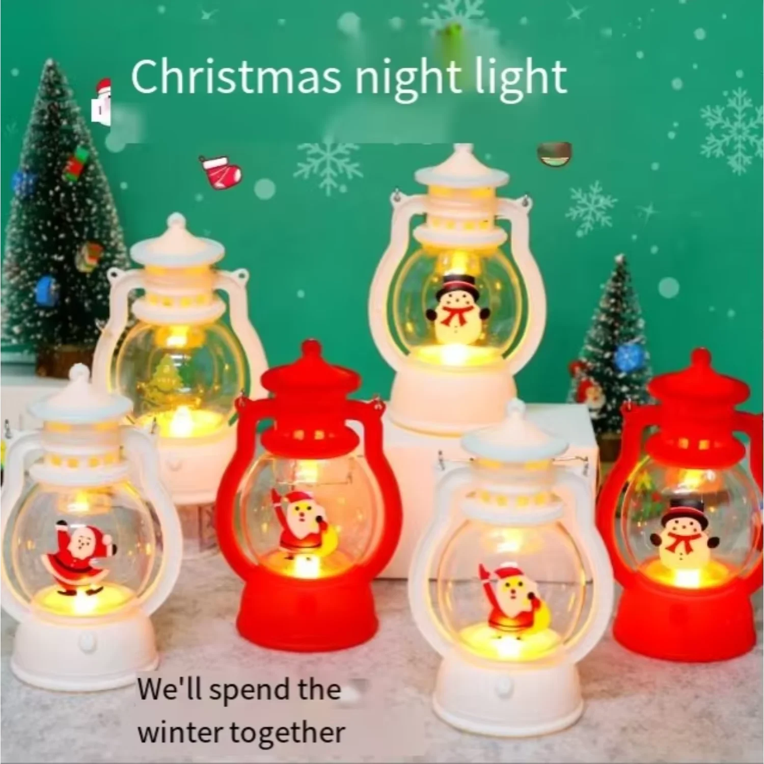 Produtos de tendência 2024 recém chegados decoração de natal lanterna de abóbora led lâmpada de mão luzes de natal ornamentos chrismas banner elf