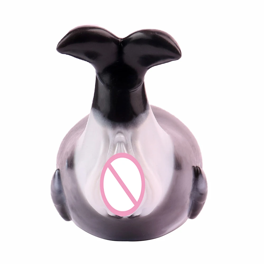 GEEBA White-black Soft Silicone Adult Male Masturbator Sex Toys Fantasy Men's Onahole Pocket Pussy Stroker Realistic Textured