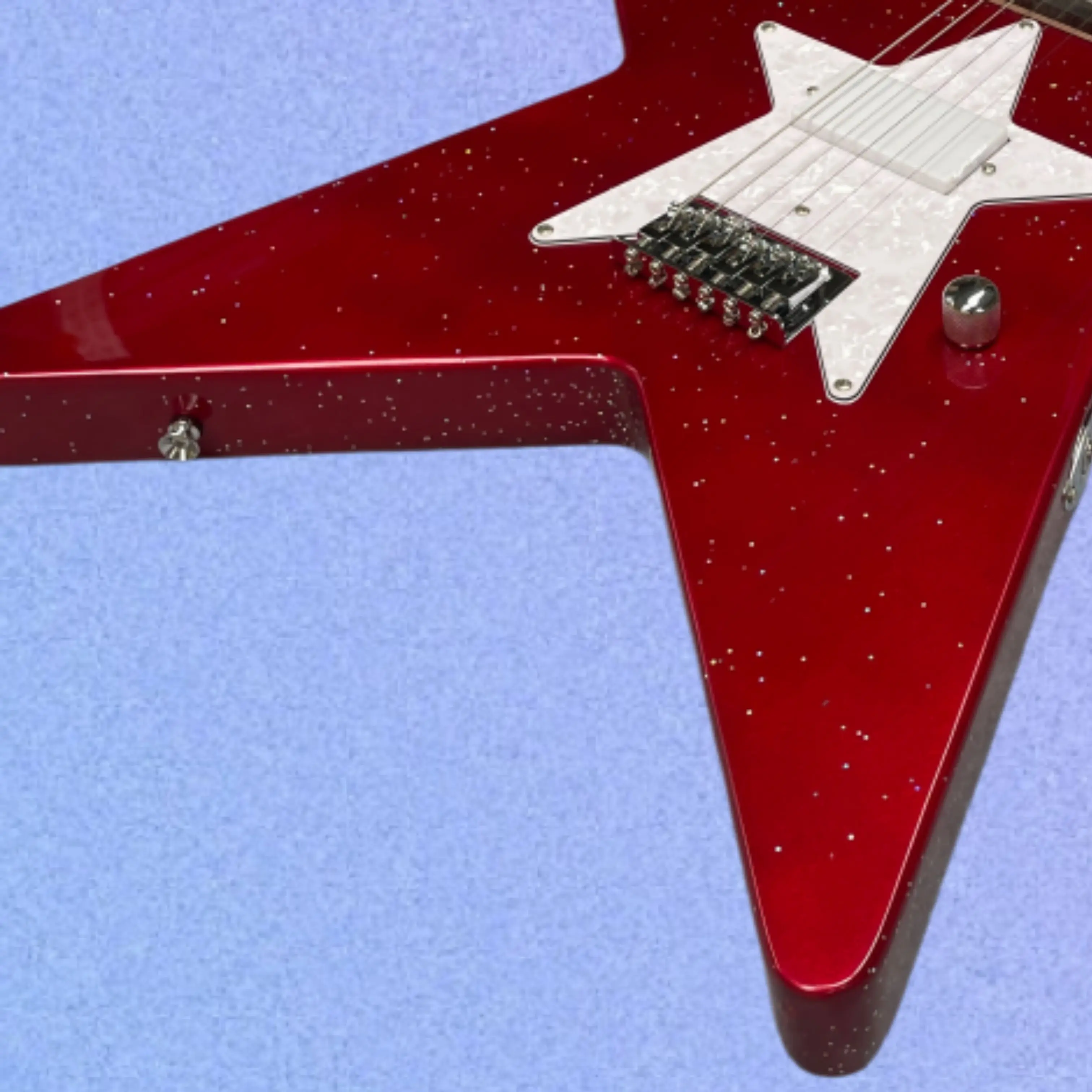 Metal Red Electric Guitar with Star-Shaped Body and Rosewood Fretboard Guitars, High-Value Electric Guitar Guitarra