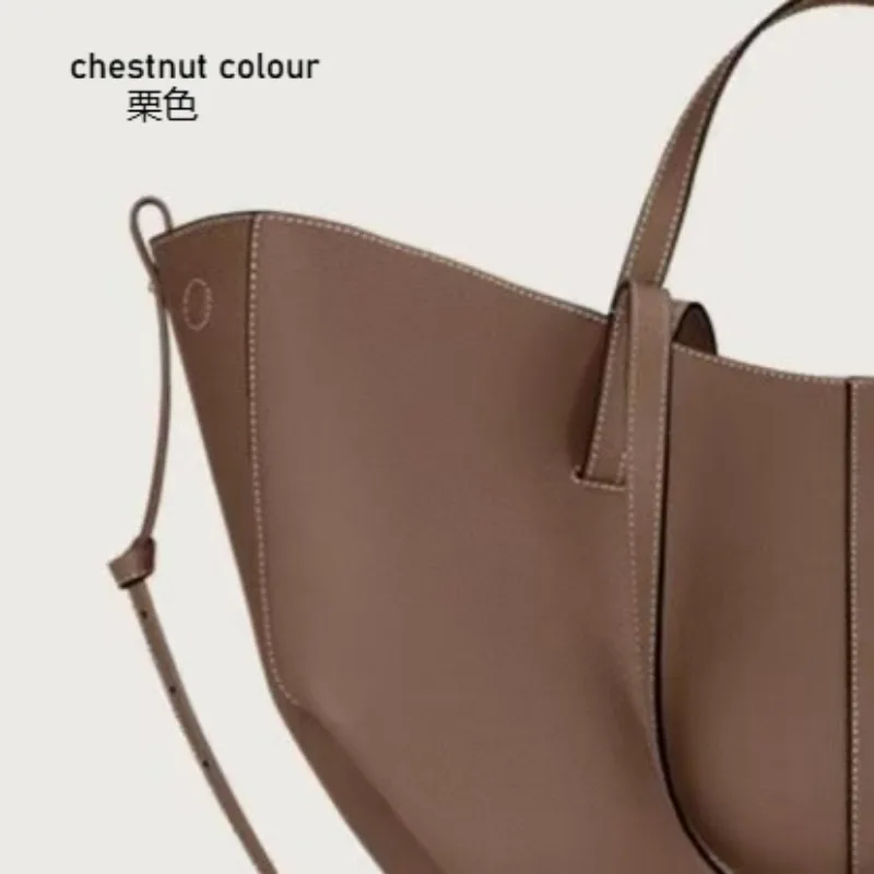 Skórzana torba typu tote w stylu retro, nowy model 2026, modna damska torba crossbody, duża pojemność i wszechstronna konstrukcja.