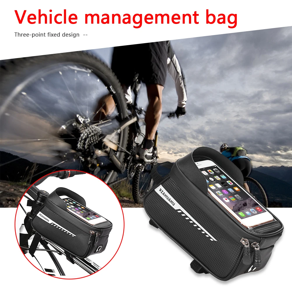 Bicycle Bag Phone Bag Waterproof Mountain Bike Front Top Tube Bag Cycling Touch Screen Phone Holder Pannier MTB Road Bike Bag