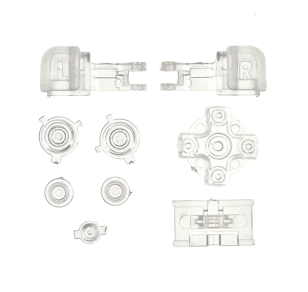 مجموعة واحدة من الأزرار البلاستيكية الكاملة لـ GBA SP A B اختر تشغيل وإيقاف تشغيل أزرار L R D وسادة شفافة