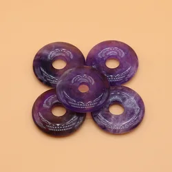 Natural Stone Big Hole Beads Charms Amethyst Pendant for Jewelry Making DIY Necklace Earring Accessories 1pc