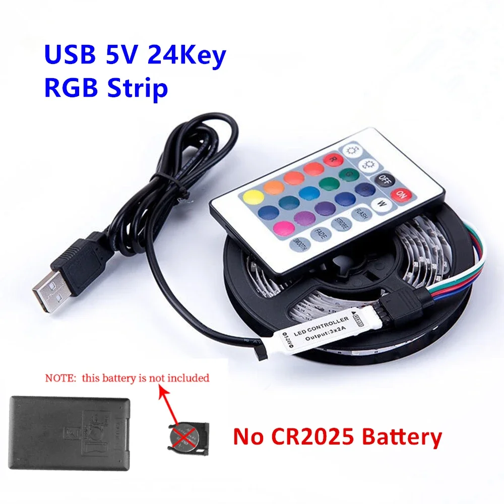 RGB LED Strip Light 5V USB 60 LEDs/m 2835 SMD LED Flexible Tape HDTV TV Desktop PC Bottom Screen Lighting 1M  2M 3M 4M 5M