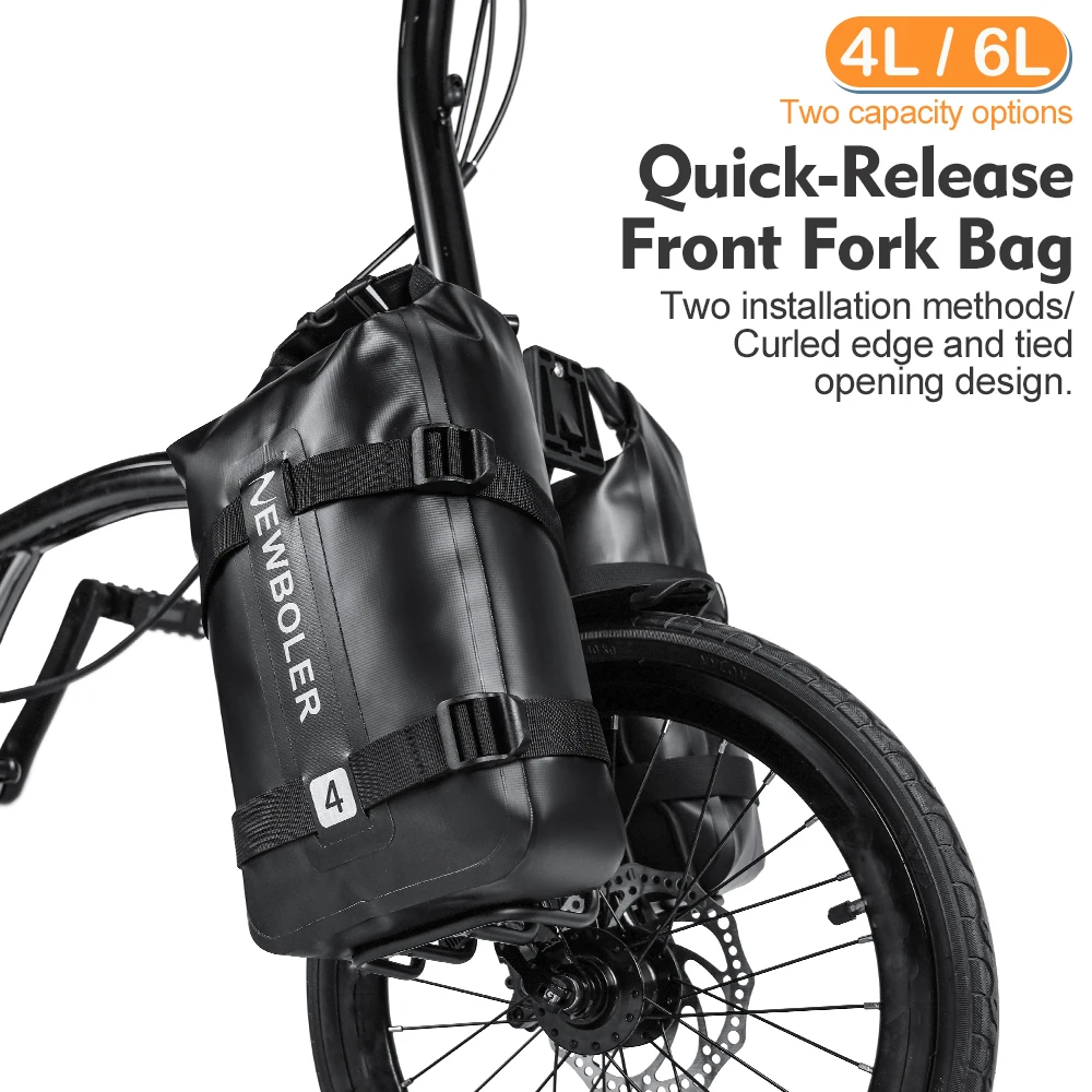 Brompton pannier bag　Bike Pannier Bag 4-6L Full Waterproof Travel Bicycle Rear Seat Trunk Quick Release Buckle Cycling Bag