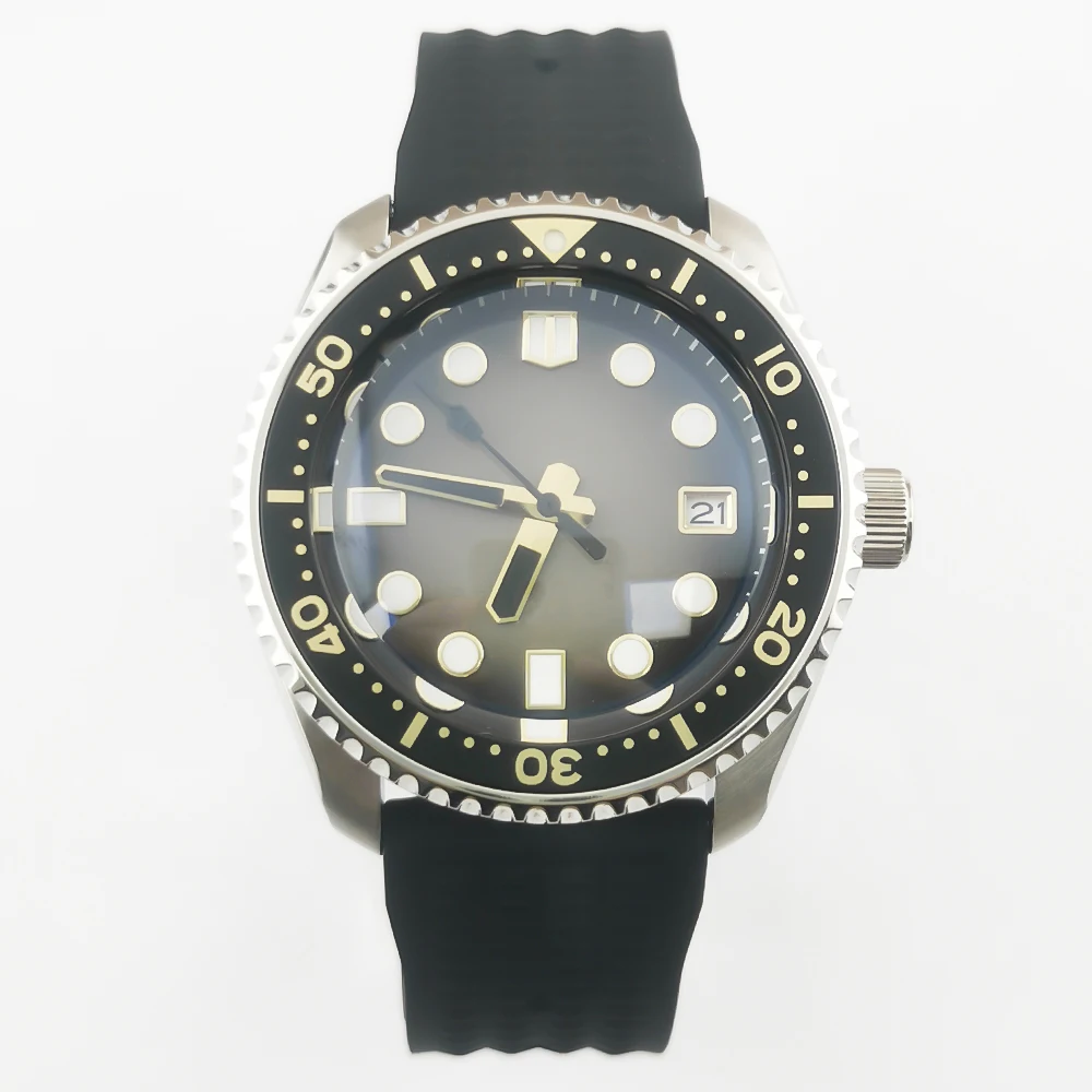 

40mm Corgeut Sterile Steel NH35A Black Yellow Dial Men Watch Sapphire Crystal Automatic Wristwatch Relógio