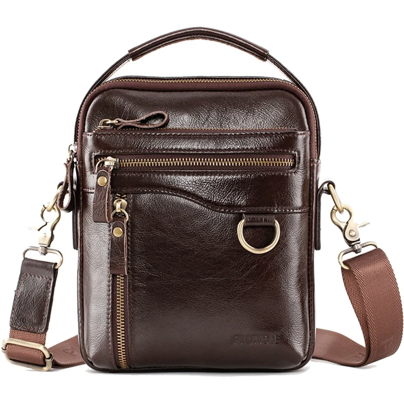 

PI UNCLE Men's Brand Leather Messenger Bag Casual Shoulder Bag Multifunctional Handbag Business Small Backpack