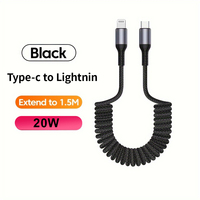 PD 20W USB Type C Spring Car Fast Charging Cable for iPhone 14 13 12 Pro Max USB C Data Cord for iPad USB C Wire