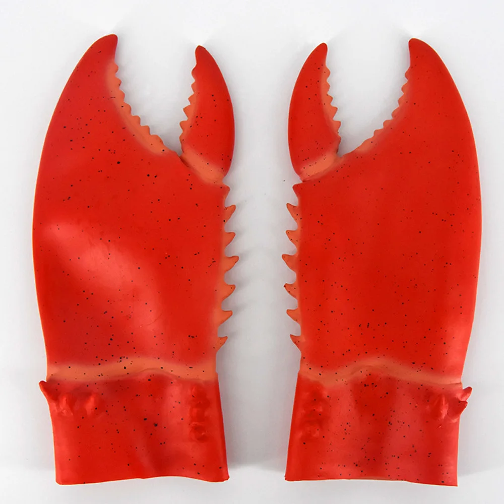 Funny Animal Crab Claw Gloves Cosplay Red Lobster Pincers Hand Gloves Halloween Carnival Party Costume Props Gifts