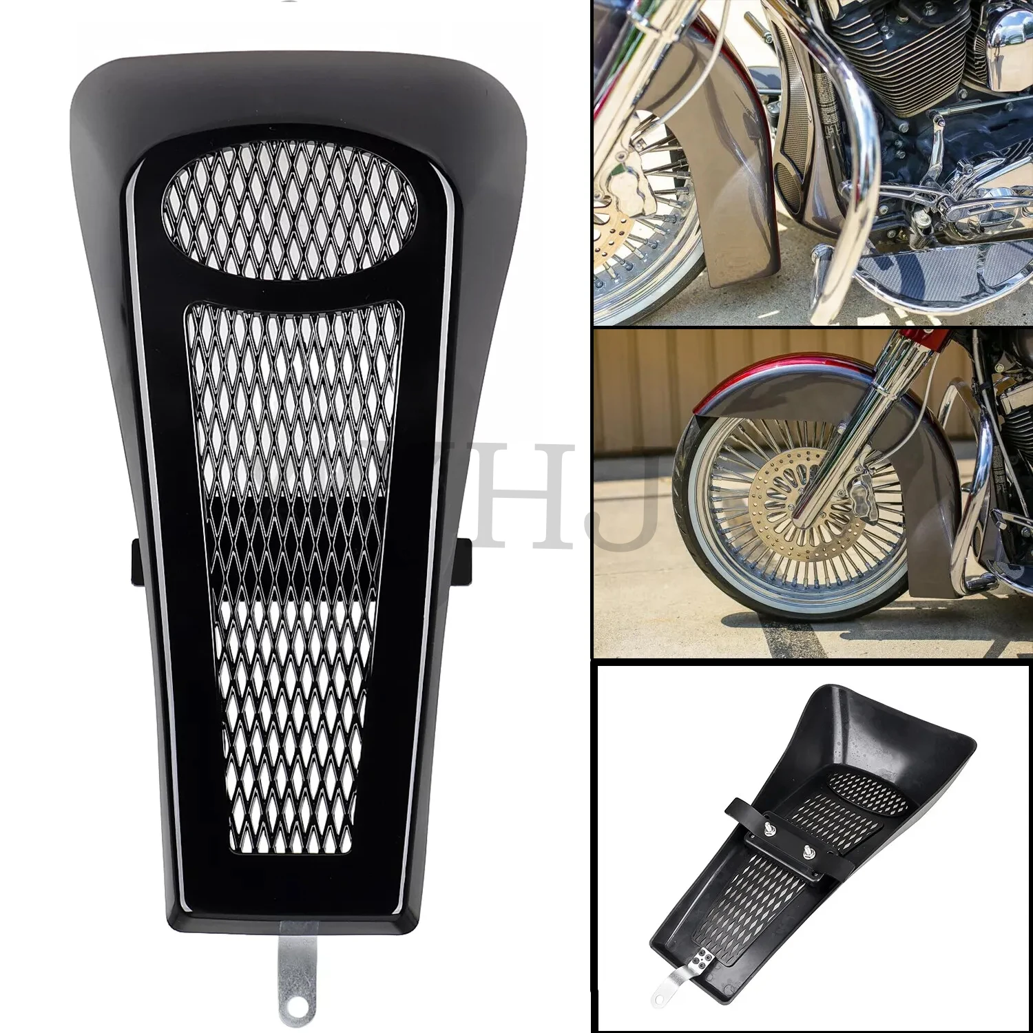 

Motorcycle Front Lower Radiator Cover Fairing Frame Cover Chin Spoiler For Harley Davidson Softail Fatboy 2000-2017 Gloss Black