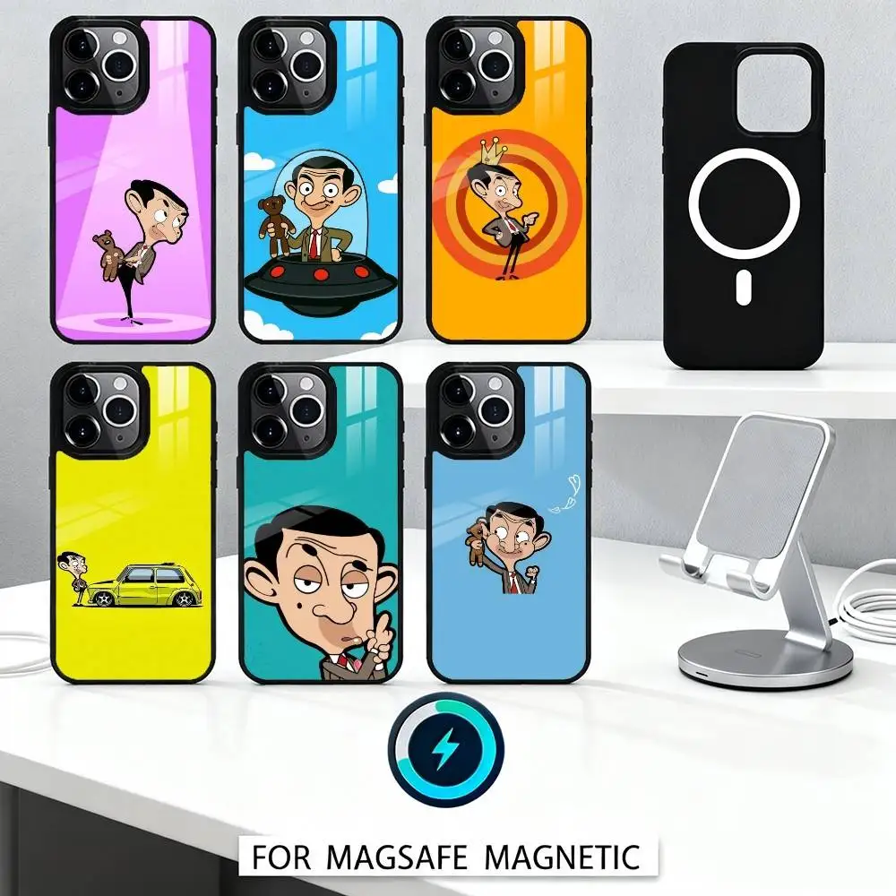 

Classic M-Mr B-Bean Funny Phone Case Magnetic For iPhone16 15 14 13 12 Pro Max For Magsafe Wireless Charging Cover