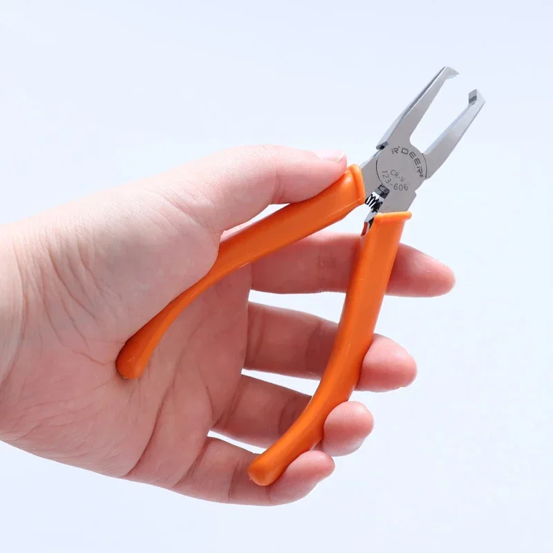 Plastic Cutting Pliers 90 Degree Double-Edged CR-V Tip Cutter Nipper with 4/6/8/10mm Flush Jaw for Sprue Burrs Cutting Hand Tool