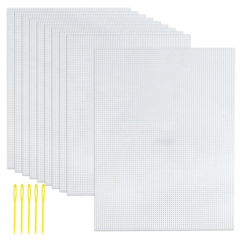 7 Count Plastic Canvas Sheets, 10.2X13.2 Inch Plastic Mesh, Eye Mesh For Embroidery, Acrylic Yarn Crafting, Knit