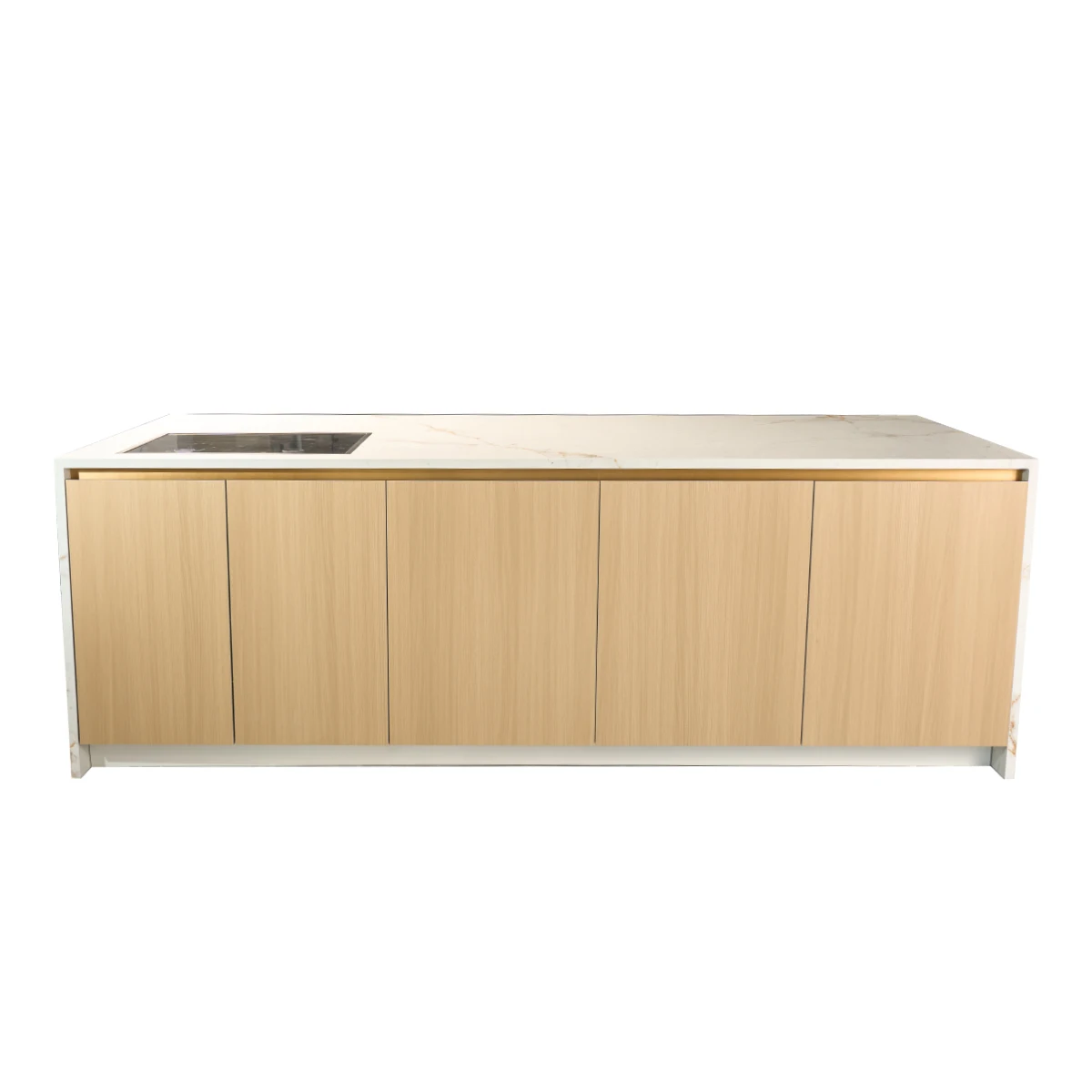 2026 Durable Weatherproof Rust-Proof Aluminum Outdoor Kitchen Island Modular Design with Sink Faucet for Patio Terrace Backyard